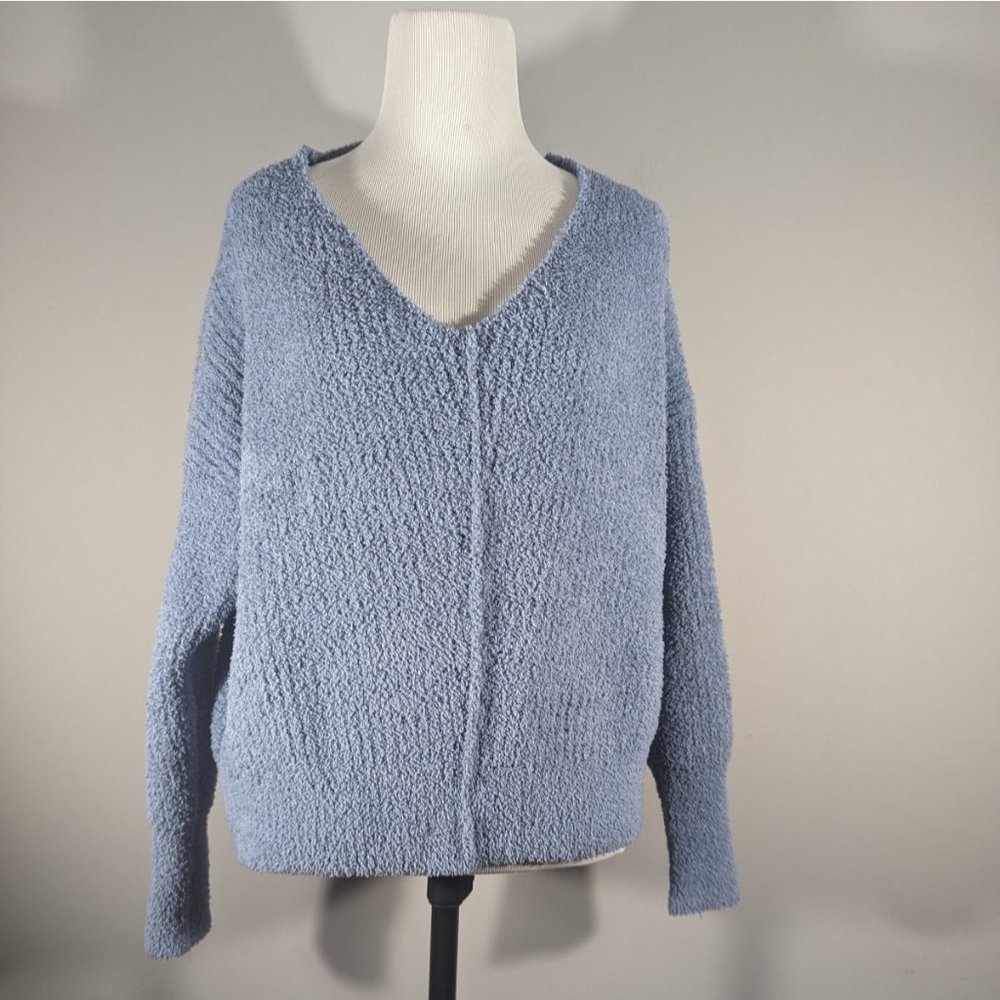 Sincerely Jules Baby Blue V Neck Cropped Sweater Women's Size S